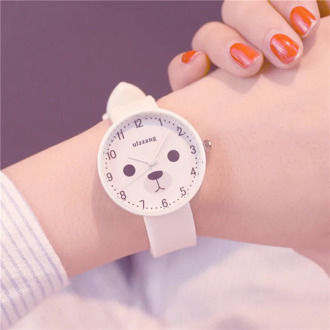 Ulzzang Fashion Brand Lovely Bear Cartoon Kids Watches Comfortable Silicone Children Quartz Watch Simple Girls Wristwatches