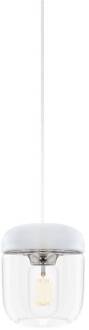 UMAGE Acorn hanglamp wit/staal, 1-lamp wit, gepolijst staal, helder