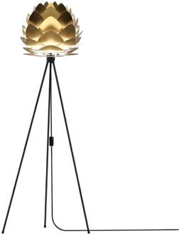 UMAGE Aluvia mini vloerlamp messing tripod zwart geborsteld messing, zwart