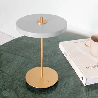 UMAGE LED-batterijtafellamp Asteria Move mistgrijs/messing 31 cm lichtgrijs