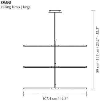 UMAGE LED hanglamp Omni, messingkleurig Lengte 107 cm 2-lamps.