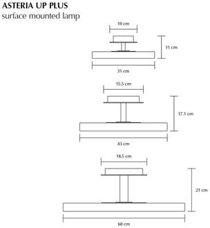 UMAGE LED plafondlamp Asteria UP PLUS, antraciet Ø 31 cm CCT antraciet, messing