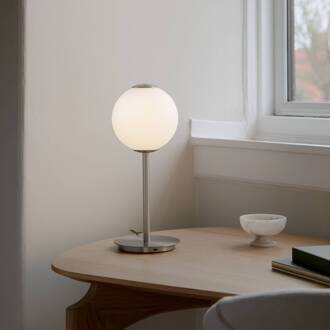 UMAGE LED tafellamp Audrey, staalkleurig, hoogte 37 cm staal, opaal