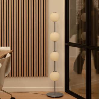 UMAGE LED vloerlamp Audrey, staalkleurig, hoogte 128 cm, 4-lamps. staal, opaal