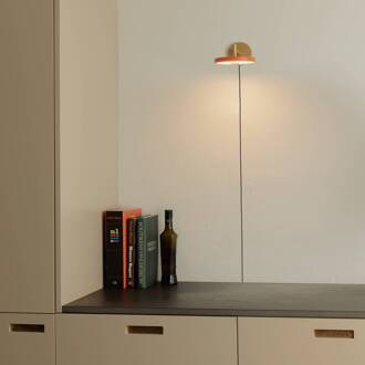 UMAGE LED wandlamp Asteria kort, oranje, 25 cm, stekker oranje, messing