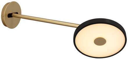 UMAGE LED wandlamp Asteria Long, zwart, 42 cm, stekker zwart, messing