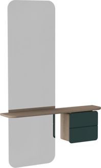 UMAGE One More Look spiegel forest green - met houten kastje Groen