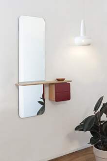 UMAGE One More Look spiegel ruby red - met houten kastje Rood