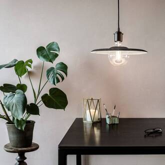 UMAGE Shade hanglamp zwart met kap van vilt grijs, zwart