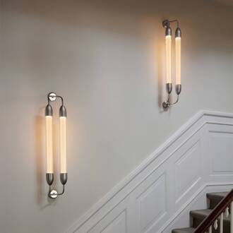 UMAGE wandlamp Lemon Squeeze 2-lamps, lengte 94 cm staalkleurig gepolijst staal, helder, wit