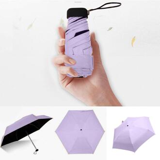 Umbrella Sun Rainy Mini Flat Pocket Lightweight Umbrella Parasol Folding Sun Umbrella Rain Gear Small Size Traveling Parasol#N Paars