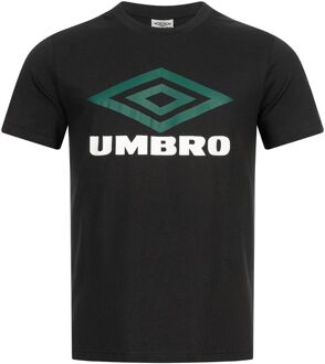 Umbro Groot Logo Heren Zwart/Groen T-Shirt - maat L