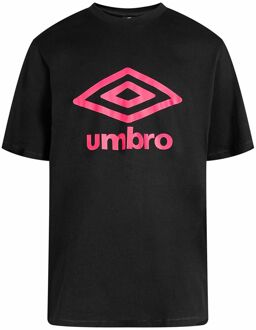 Umbro Groot Logo Heren Zwart/Roze T-Shirt - maat