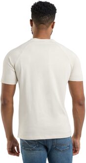 Umbro Heren Gelaagd Box Logo T-Shirt (Wit zand) Gebroken wit - M