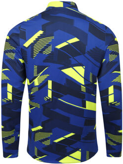 Umbro Heren Premier Graphic Print Warm Up Midlayer (Blauw/Geel) - maat