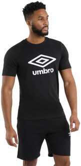 Umbro Heren Stacked Logo T-Shirt (Briljant wit/zwart) - XS