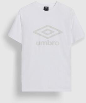 Umbro Heren Stacked Logo T-Shirt (Briljantwit/Oesterzwam) Groen - 2XL