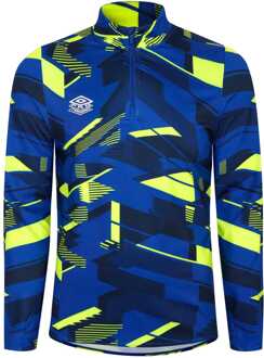 Umbro Heren Umbro Premier Graphic Warm Up Mid Layer Top in Blauw Geel