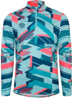 Umbro Heren Umbro Premier Graphic Warm Up Mid Layer Top in Blauw Roze Blauw/roze