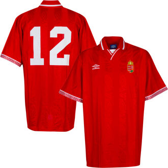 Umbro Hongarije Shirt Thuis 1992-1994 + Nummer 12 - Maat L