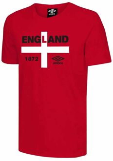 Umbro Korte Mouw Crew Neck Rood Heren 1872 T-Shirt UMTM0616 ENGLAND 1872 TEE