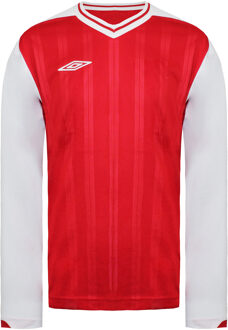 Umbro Lange Mouw V-Hals Rood/Wit Kindervoetbal Veloce Top 637679 A54