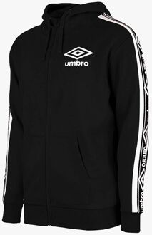 Umbro Lange Mouw Zip Up Zwart Heren Getaped Hoodie Track Jacket 65506U FL3 Zwart/wit - S