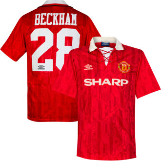 Umbro Manchester United Shirt Thuis 1992-1994 + Beckham 28 - Maat L