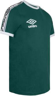 Umbro Ringer Heren Groen/Wit T-Shirt - maat S Donkergroen