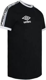Umbro Ringer Heren Zwart/Wit T-Shirt - maat S