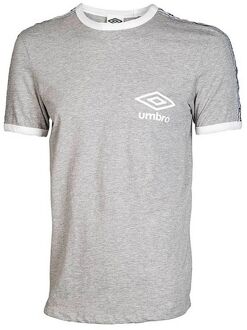 Umbro Taped Ringer Heren Grijs T-Shirt - maat S