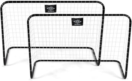 Umbro voetbal goal/voetbaldoeltjes set van 2x stuks 78 x 45 x 56 cm - Voetbaldoel Zwart