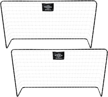 Umbro Voetbaldoel - 2x - metaal - zwart/wit - 182 x 122 x 61 cm - voetbalgoal groot