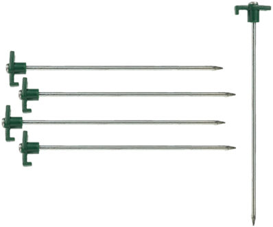 Umefa Grondpennen/tentharingen - 12x st - metaal met haak - 25 cm - rotspennen
