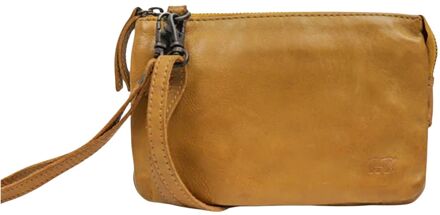 Umi 2 Leren Schoudertas / Clutch - Oker Geel