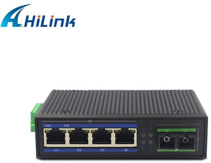 Un-Beheerd Industriële Grade Media Converter 1x100Base Sc 4-Poort 10/100Base Ethernet RJ45 Multimode Dual fiber 2Km