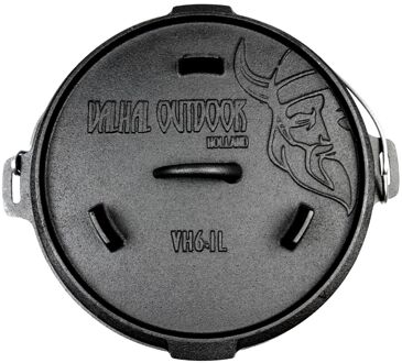unbranded Dutch Oven 6.1L, zonder pootjes - Valhal Outdoor Zwart