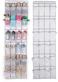 Undefined 24 Pocket Ruimte Schoen Deur Opknoping Organisator Rack Muur Zak Opslag Closet Holder Accessoires Opknoping Zakken wit