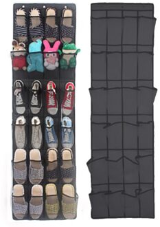 Undefined 24 Pocket Ruimte Schoen Deur Opknoping Organisator Rack Muur Zak Opslag Closet Holder Accessoires Opknoping Zakken zwart