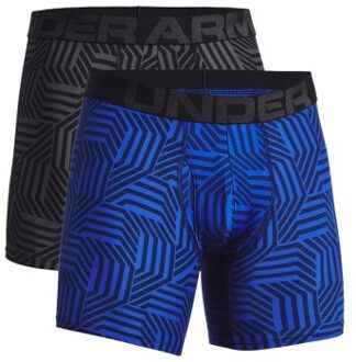 Under Armour 2 stuks Tech 6in Novelty Boxer Versch.kleure/Patroon,Blauw,Grijs - Small