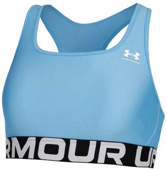 Under Armour Authentics Mid Branded Sport-bh Dames blauw - XS