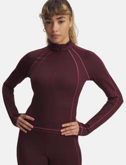 Under Armour Cold Gear Textured 1/2 Zip Longsleeve Dames-grijs - XL