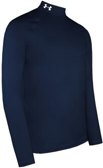 Under Armour ColdGear White Navy Infrared Fitted Golf Mock Baselayer 1366269 408 - maat