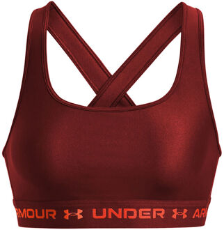 Under Armour Crossback Mid Sport-bh Dames donkerrood - XL