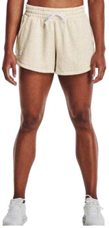 Under Armour Dames rival fleece korte broek Beige - S
