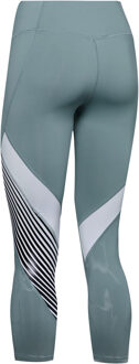 Under Armour Dames Rush Embossed Shine Crop Legging Strak 1351717 396 Blauw