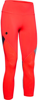 Under Armour Dames Rush Embossed Shine Crop Legging Strak 1351717 628 Roze