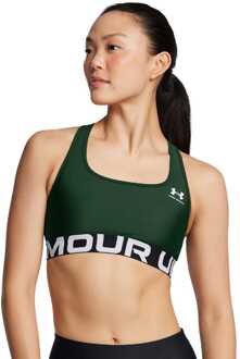 Under Armour Dames Under Armour HeatGear Armour Mid Branded Sportbeha in Groen - maat