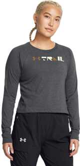 Under Armour Dames Under Armour Launch Trail Run T-shirt met lange mouwen in grijs - maat