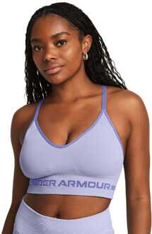 Under Armour Dames Under Armour Seamless Low Long Sportbeha in paars - UK 4-6 (Womens)